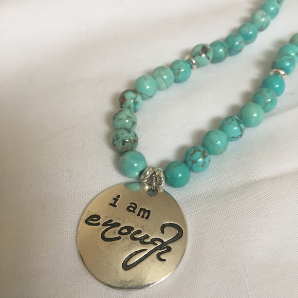 NWT I Am Enough turquoise Affirmation Bracelet - Picture 3 of 4